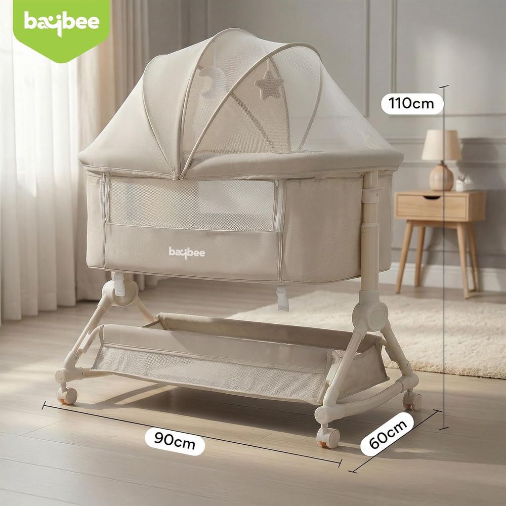 Baybee - 2 In 1 Baby Crib Bassinet With Wheels