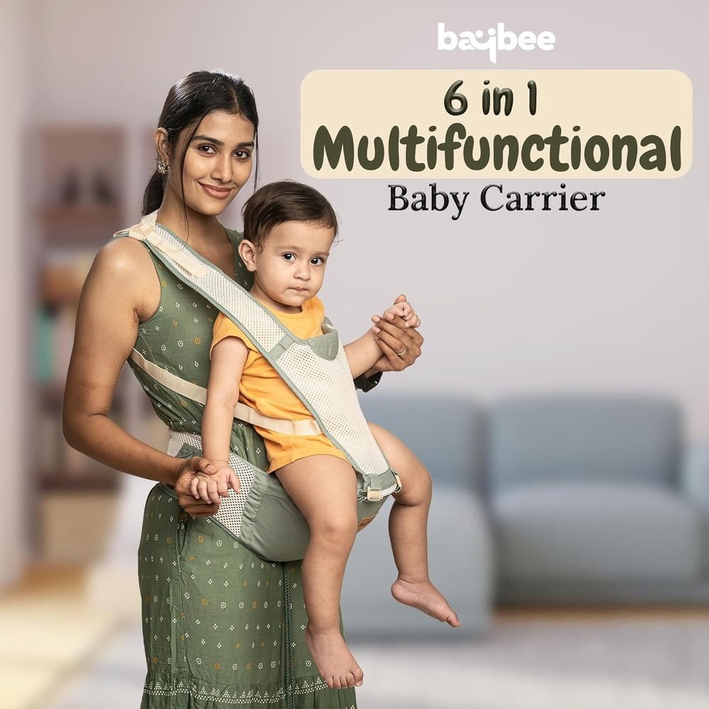 Baybee 6-In-1 Multifunctional Baby Carrier With Hip Seat - Green