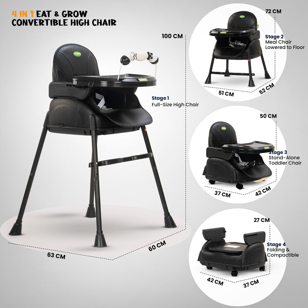 Baybee - 4-in-1 Nora Convertible Baby High Chair