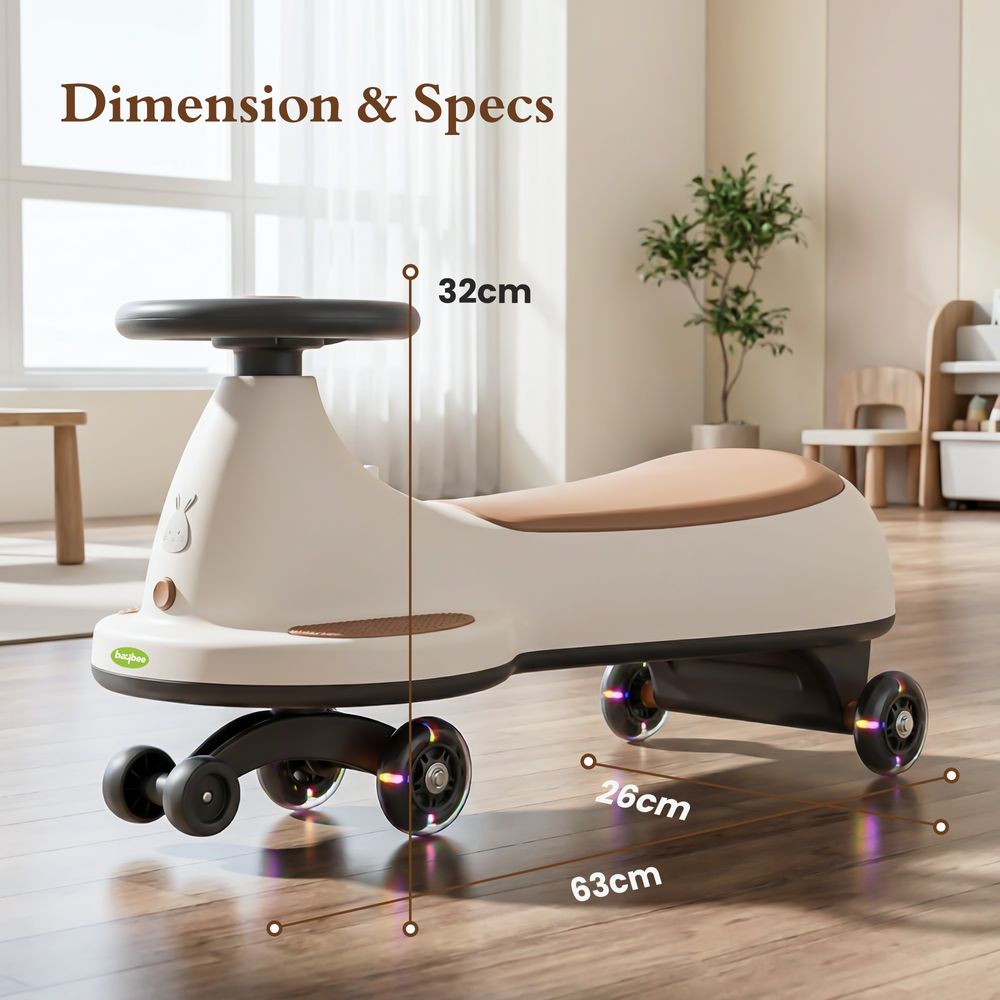 Baybee - Kidora Kids Ride-on Swing Car With Led Wheels