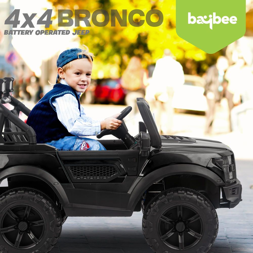 Baybee - Bronco Battery Operated Ride-On Jeep - Black