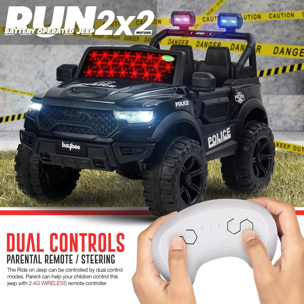 Baybee - Run Battery Operated Ride-On Jeep - Black