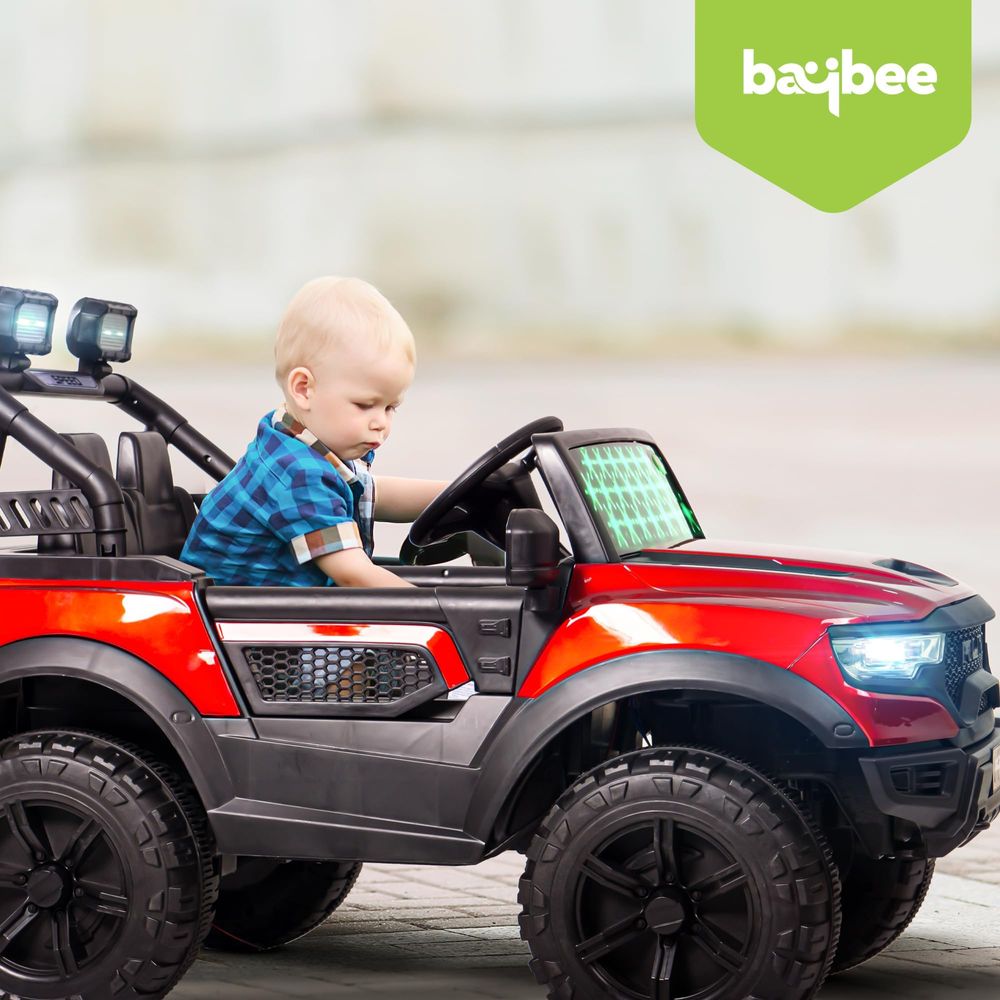 Baybee - Run Battery Operated Ride-On Jeep - Red