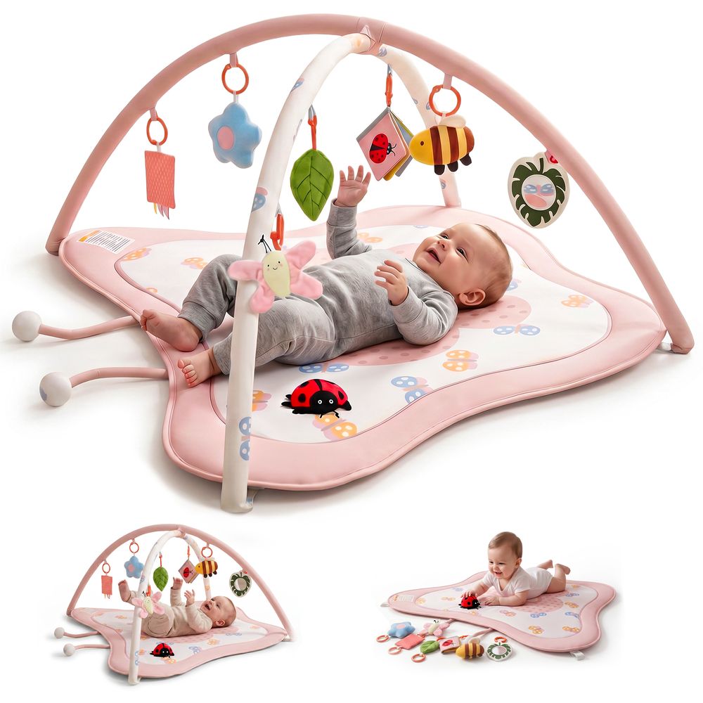 Baybee - Nurture Baby Play Gym & Activity Mat - Pink