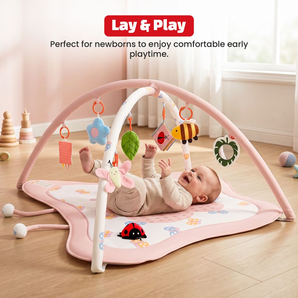 Baybee - Nurture Baby Play Gym & Activity Mat - Pink