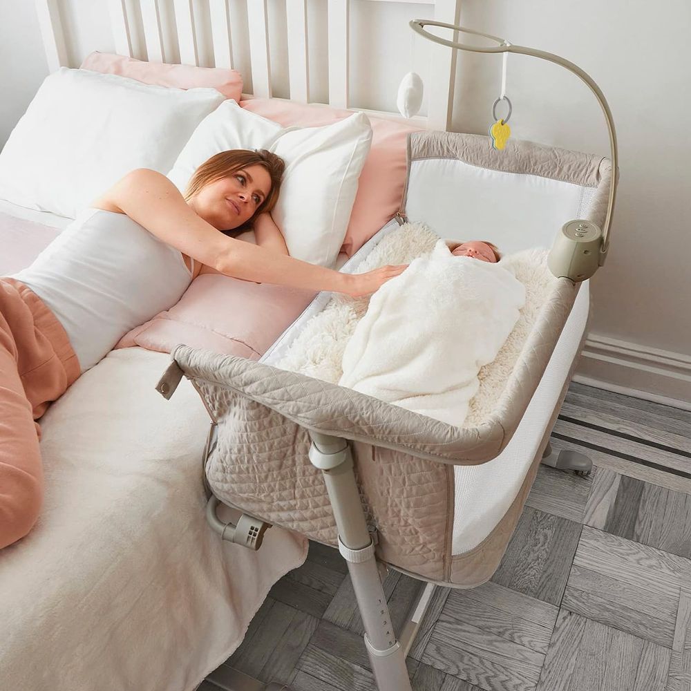 Baybee Bedside Baby Crib Grey