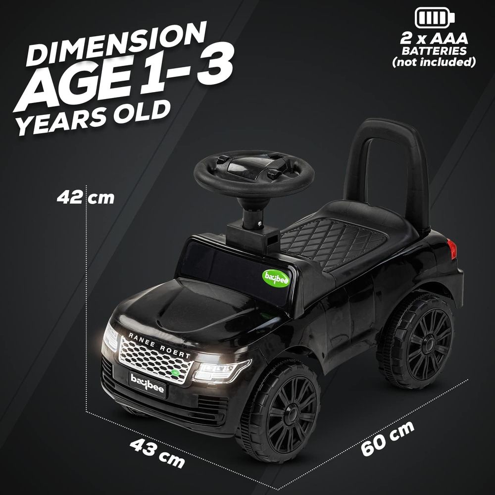 baybee - Rover Ride On Push Car For Kids - Black