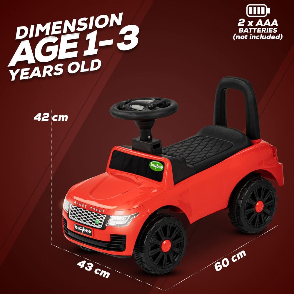 baybee - Rover Ride On Push Car For Kids - Red