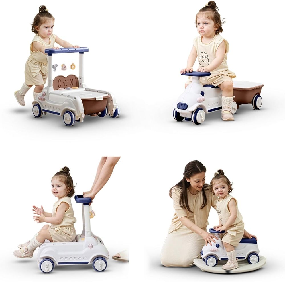 Baybee - 4-In-1 StepGo Baby Ride-On Push Car With Lights & Music