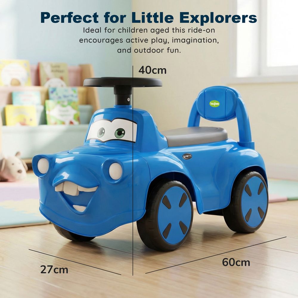 Baybee 2-in-1 Baby Ride-on Car With Push Handle, Lights & Music