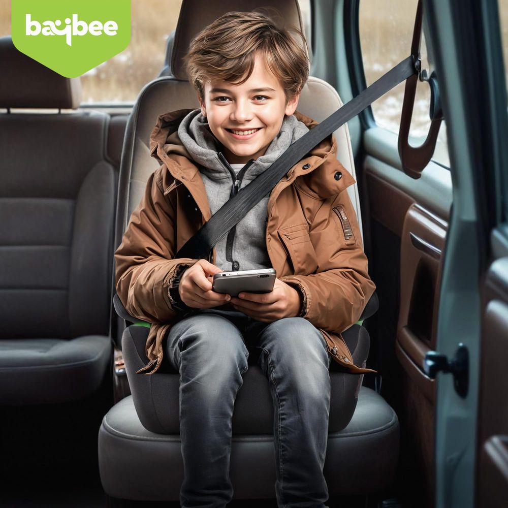 Baybee - Baby Booster Car Seat Without Isofix - Grey