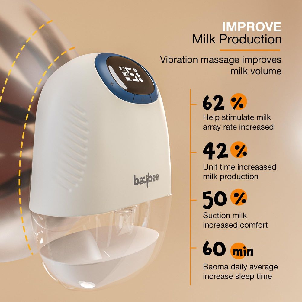 Baybee - Wearable Electric Breast Pump - White