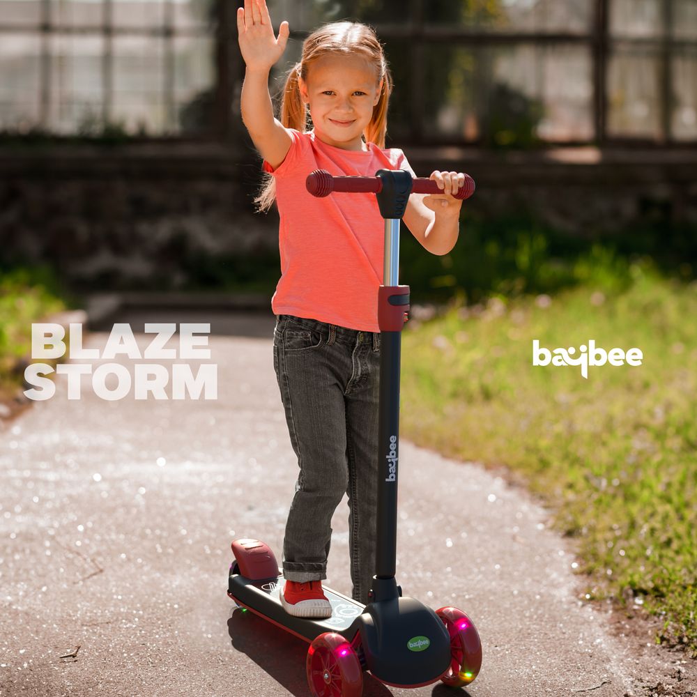 Baybee - Blaze Storm Kids Scooter - Black/Red
