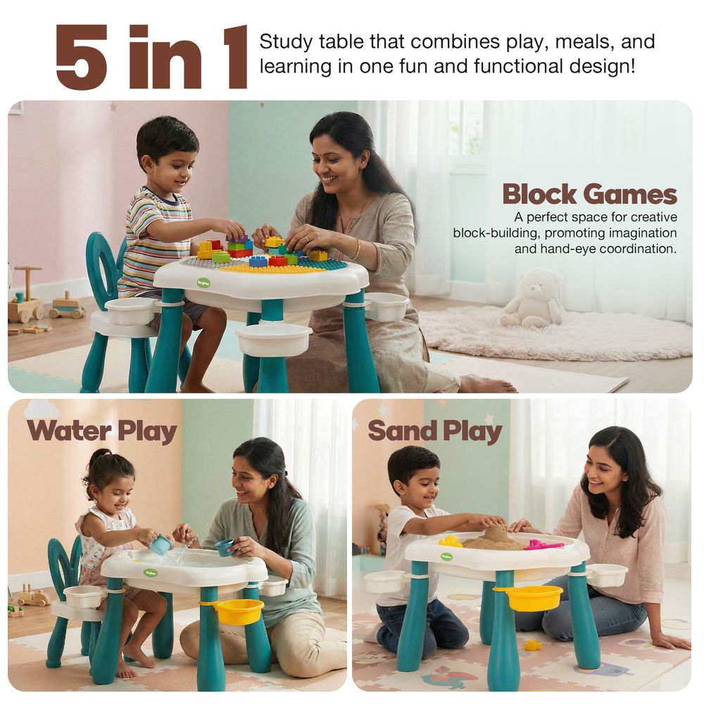Baybee - 5-in-1 Study Table With Chair