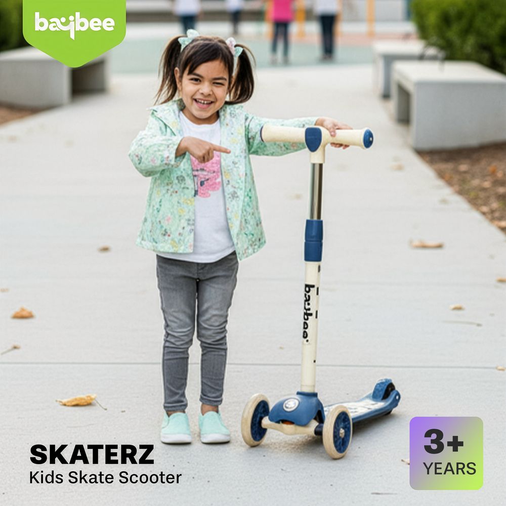Baybee - 3 Wheel Kick Scooter For Kids - Multicolor