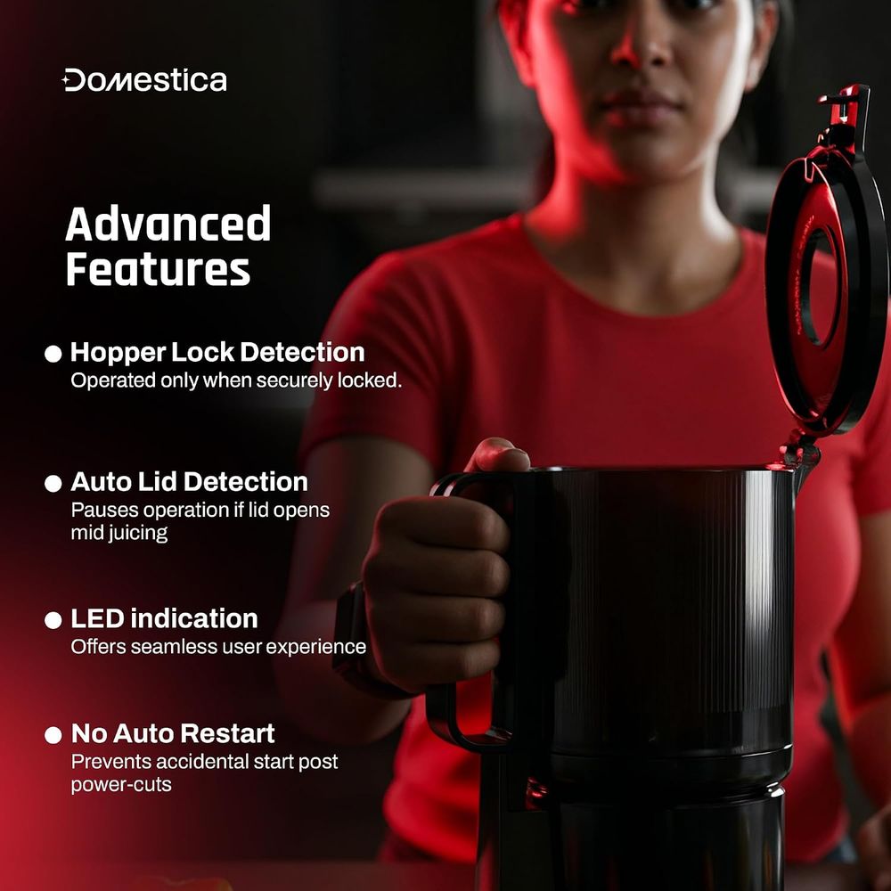 Domestica - Dripdrop Cold Press Slow Juicer - Black - 200 W