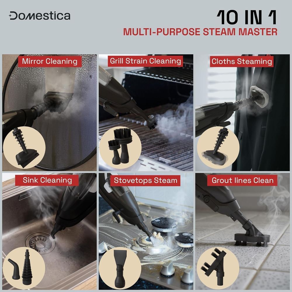 Domestica - 10-in-1 Steamo Cleaner - Black