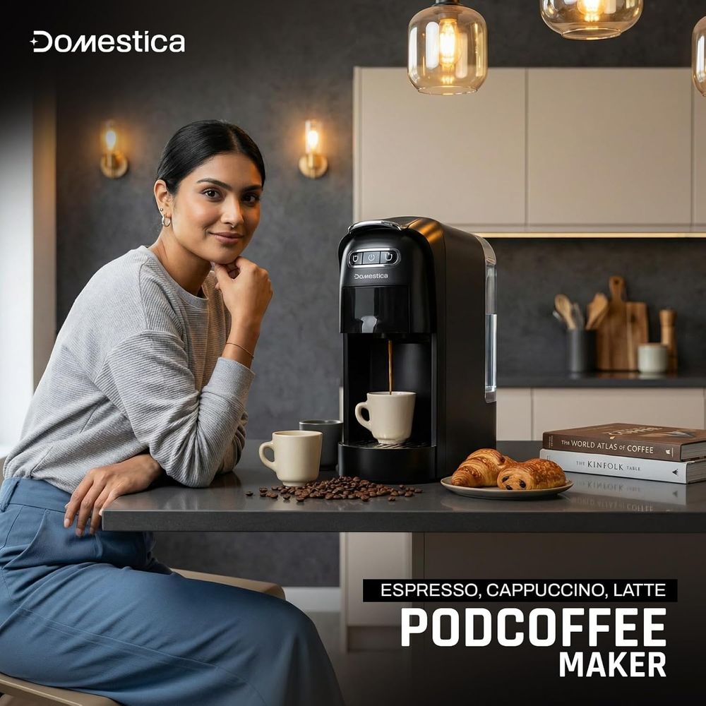 Domestica - 3-in-1 Brewcraft Pod Coffee Maker - Black