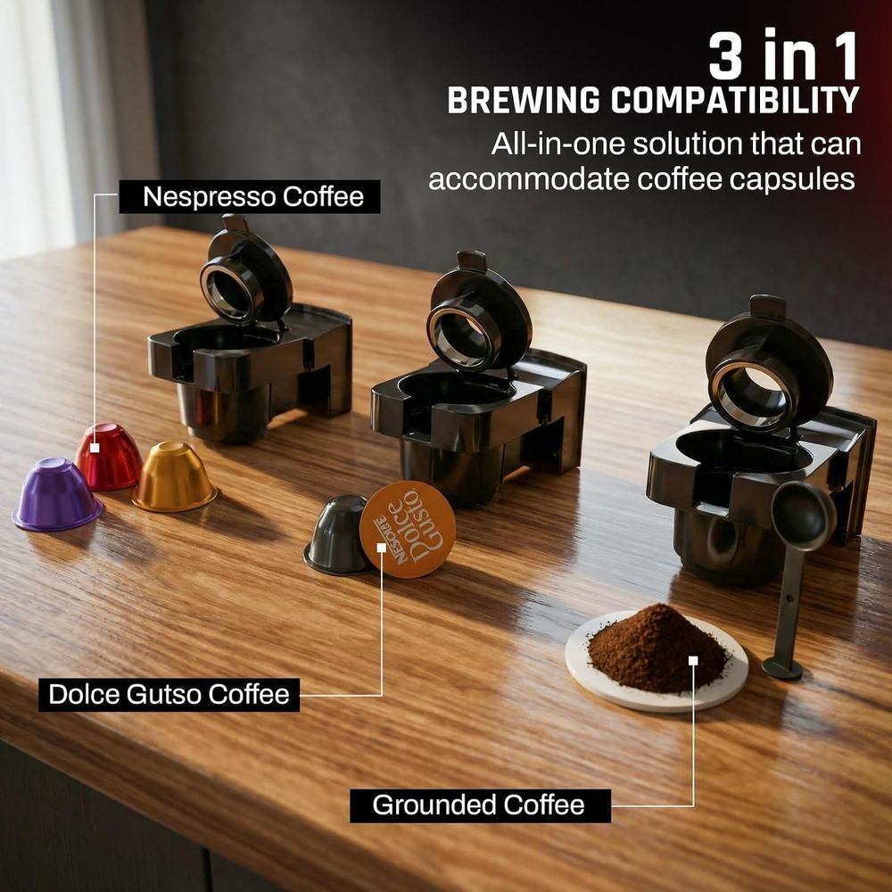 Domestica - 3-in-1 Brewcraft Pod Coffee Maker - Black