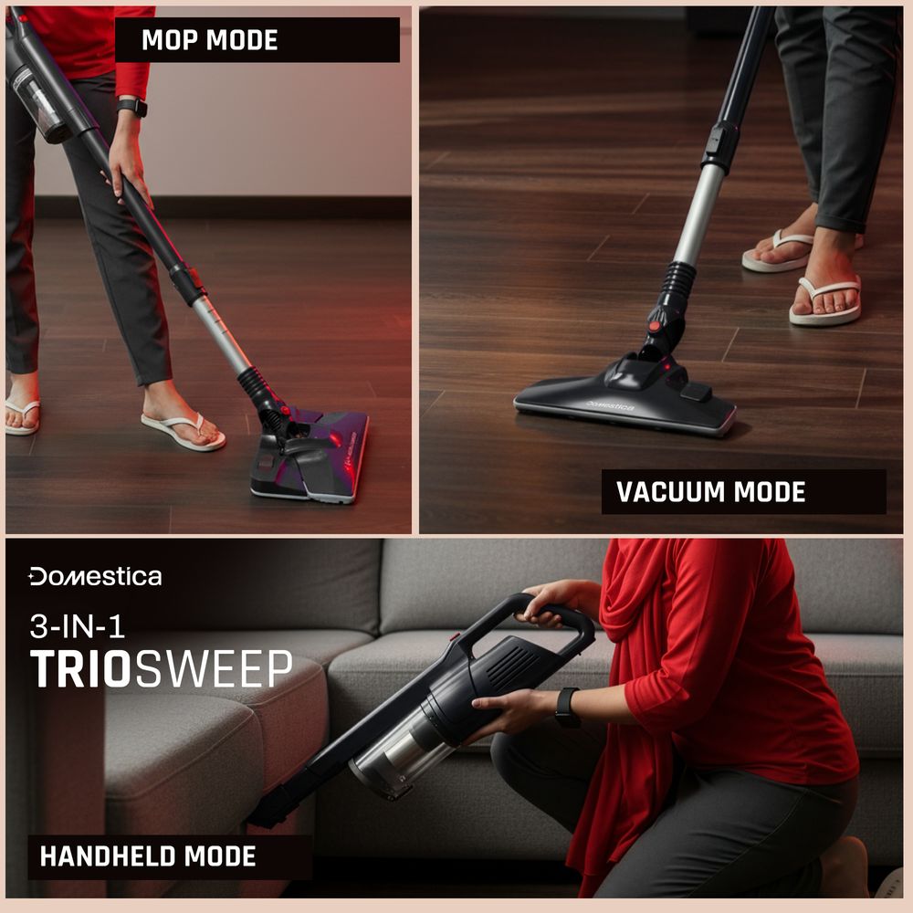 Domestica - 3-in-1 Trio Sweep Wet Dry Vacuum Cleaner