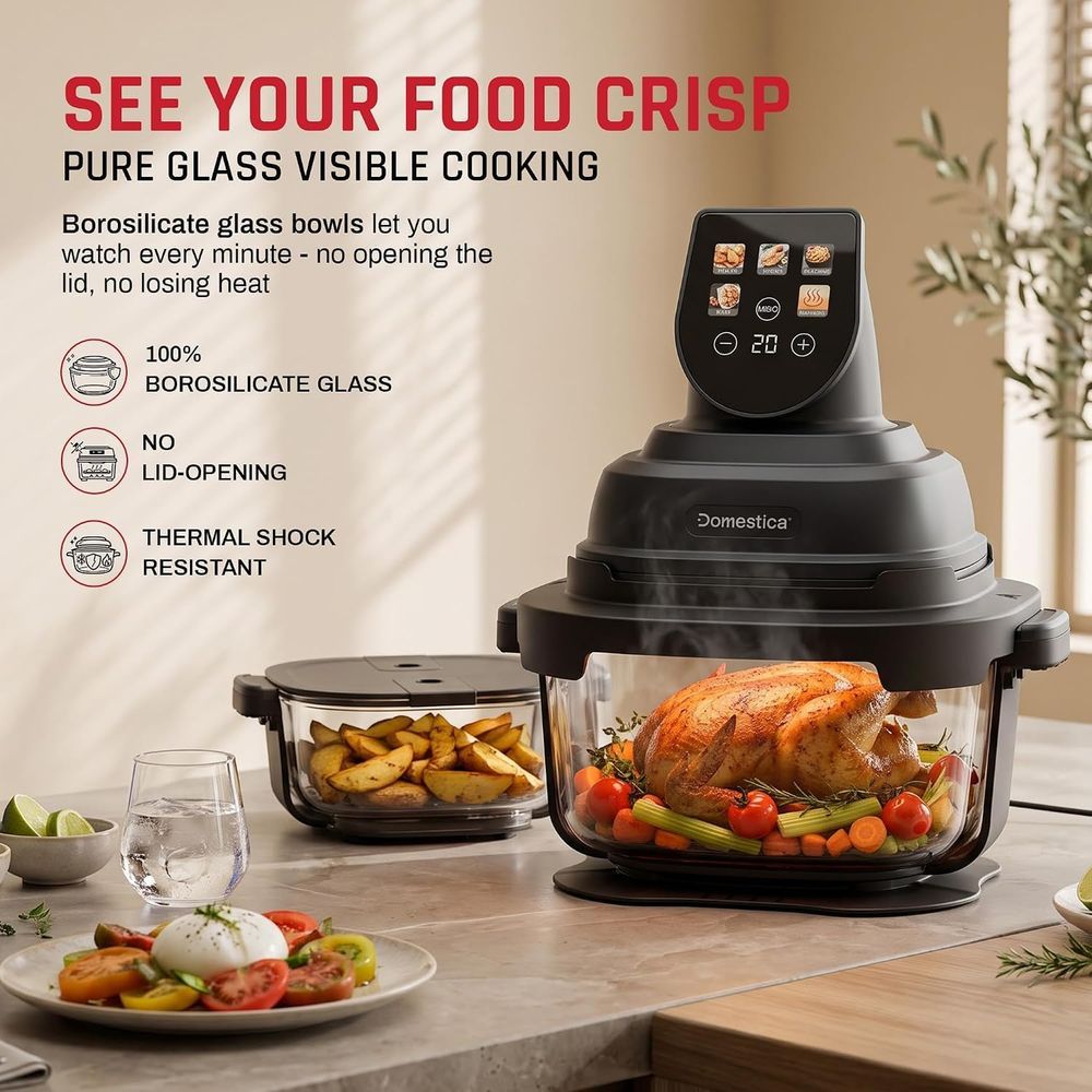 Domestica - Aerion 5-in-1 Dual Glass Bowl Air Fryer
