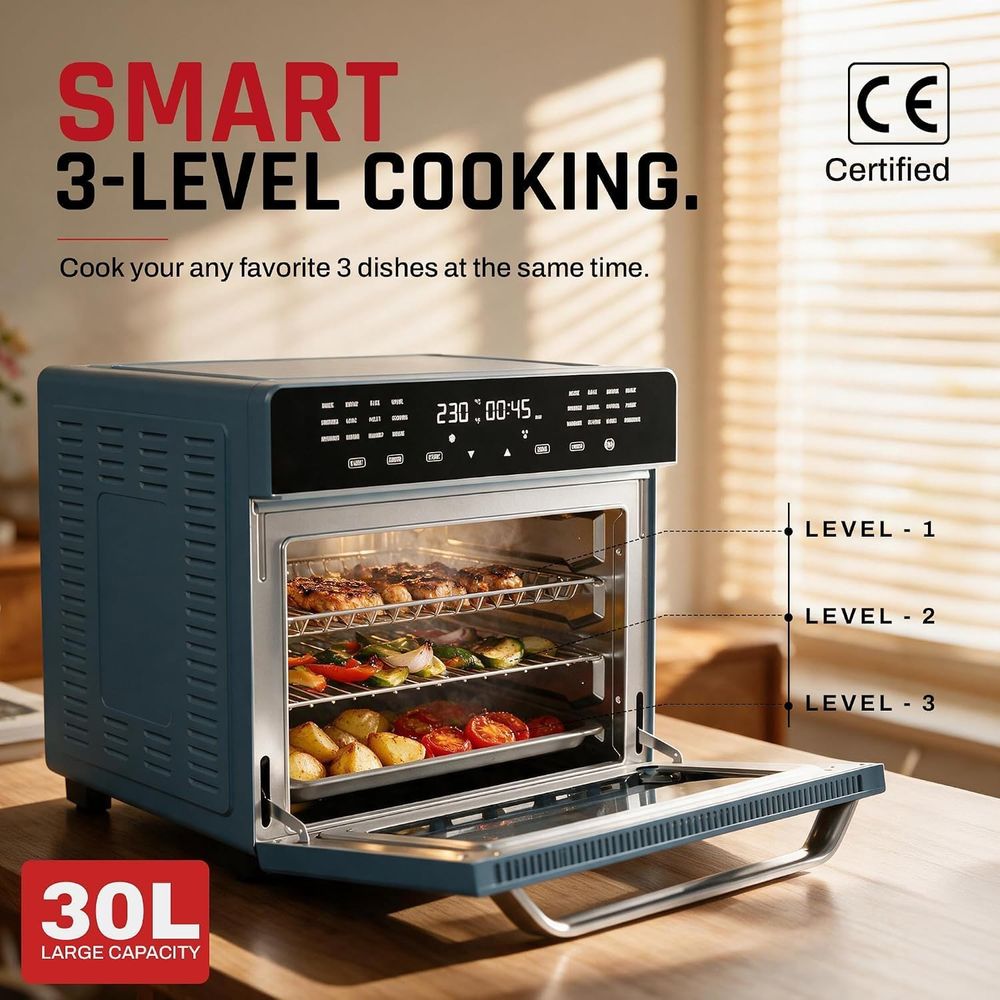 Domestica - Elio Pro 24-In-1 Digital Air Fryer Oven & Toaster - 30L - Blue