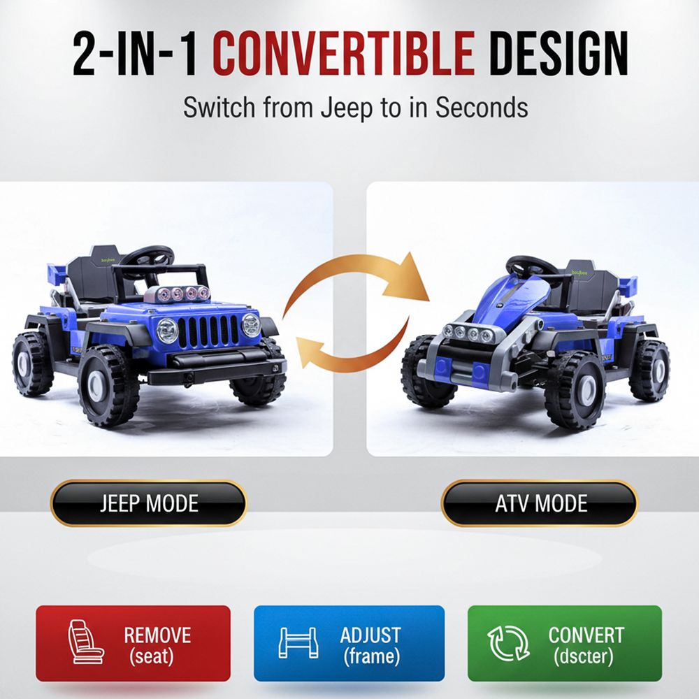 Baybee - Beatblazer Ranger 2 In 1 Convertible Ride On Car