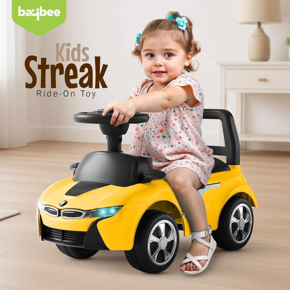 baybee - Streak Ride On-Push Car - Yellow