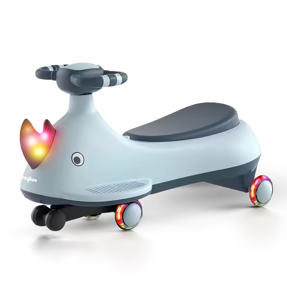 Baybee - Kids' Dino Ride-On Swing Car With LED Wheels - Multicolor