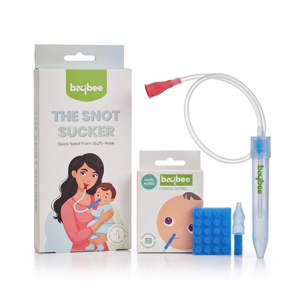 Baybee - Baby Snot Sucker With Replacement Hygiene Filters Nasal Aspirator