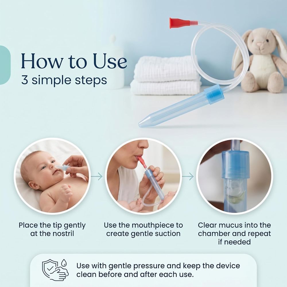 Baybee - Baby Snot Sucker With Replacement Hygiene Filters Nasal Aspirator