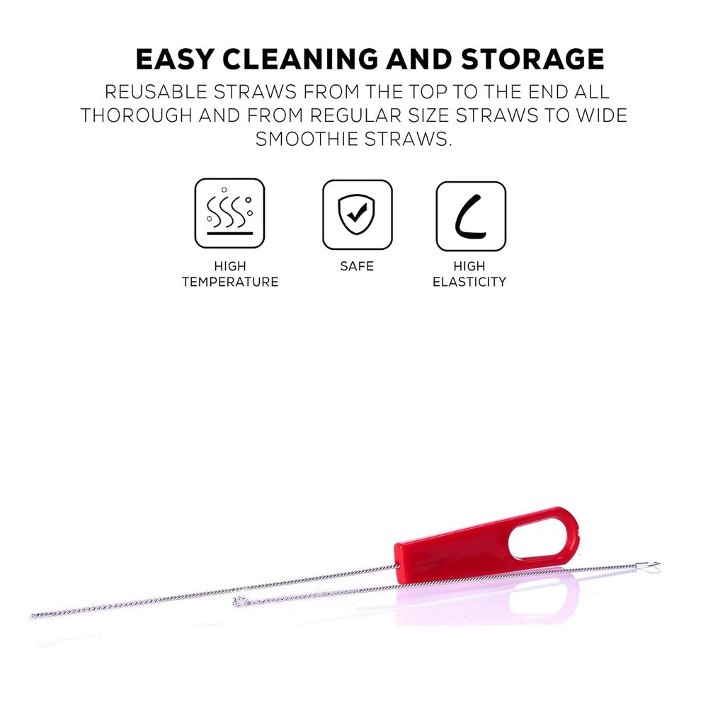 Baybee - Baby Straw Cleaning Brush Set - Red