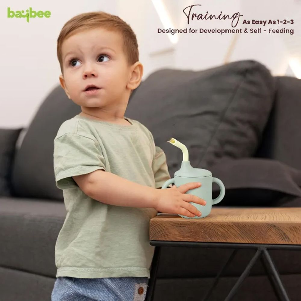 Baybee - Silicone Sipper Cup With Soft Straw - 120 ml