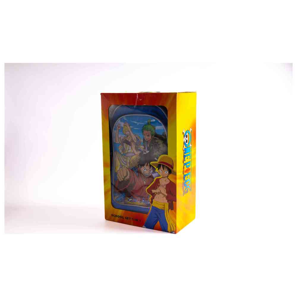One Piece - 18-Inch Trolley School Bag Set with Lunch Bag, Pencil Case, Water Bottle & Lunch Box - Multicolor