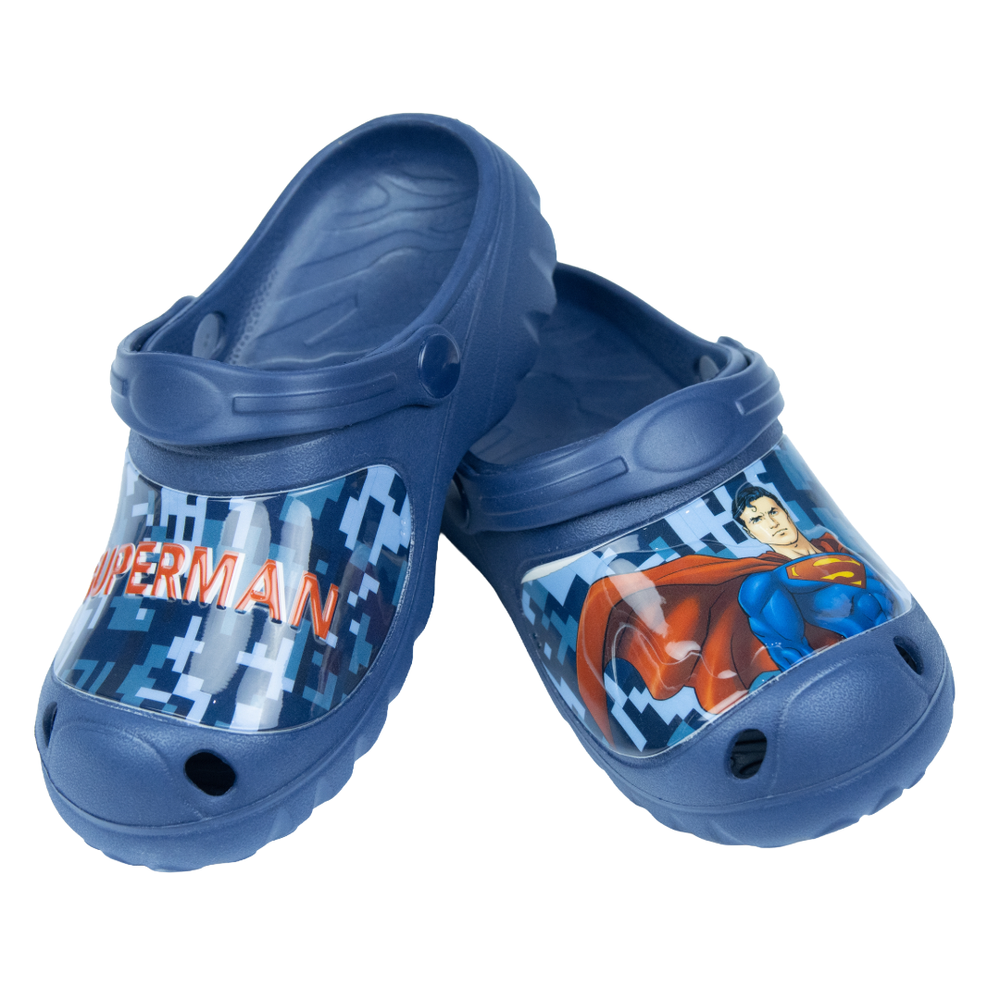 Superman - Boys Durable Slip-On Sandal Clogs - Dark Blue