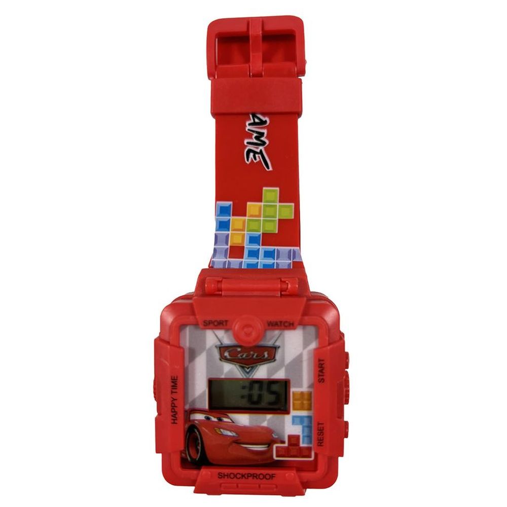 Disney - 2-In-1 Digital LED Watch And Gaming - Cars - Red