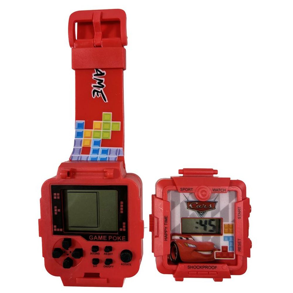 Disney - 2-In-1 Digital LED Watch And Gaming - Cars - Red