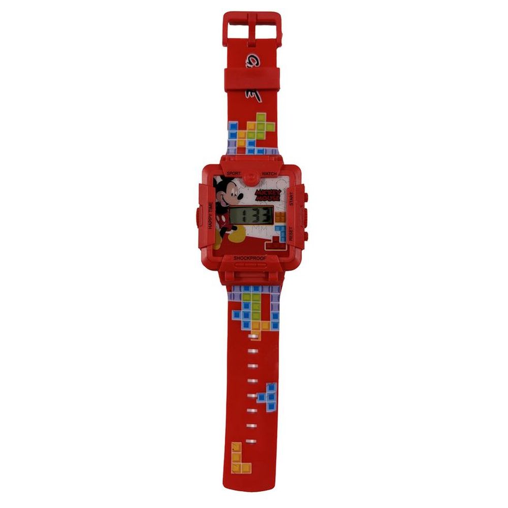 Disney - 2-In-1 Digital LED Watch And Gaming - Mickey Mouse - Red