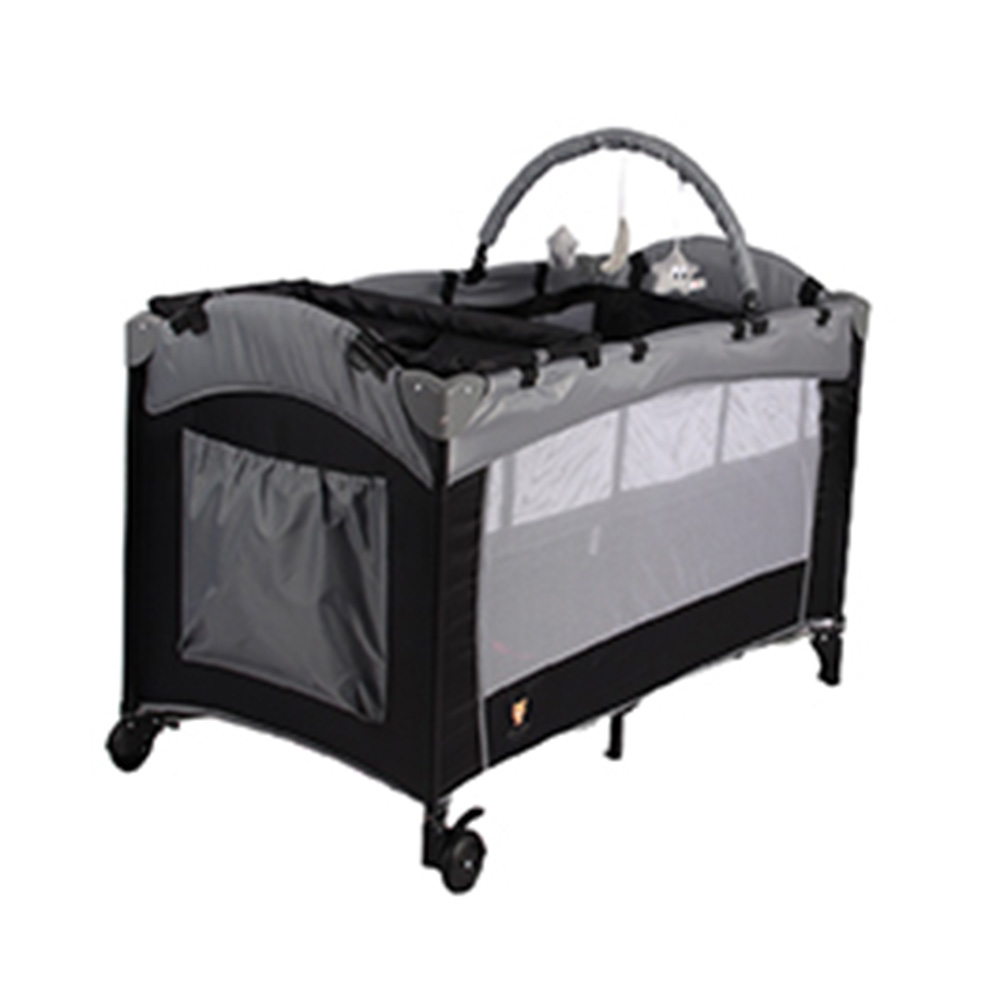 Kikibebe - Expandable Multi-functional Baby Playpen & Rocking Glider - Black