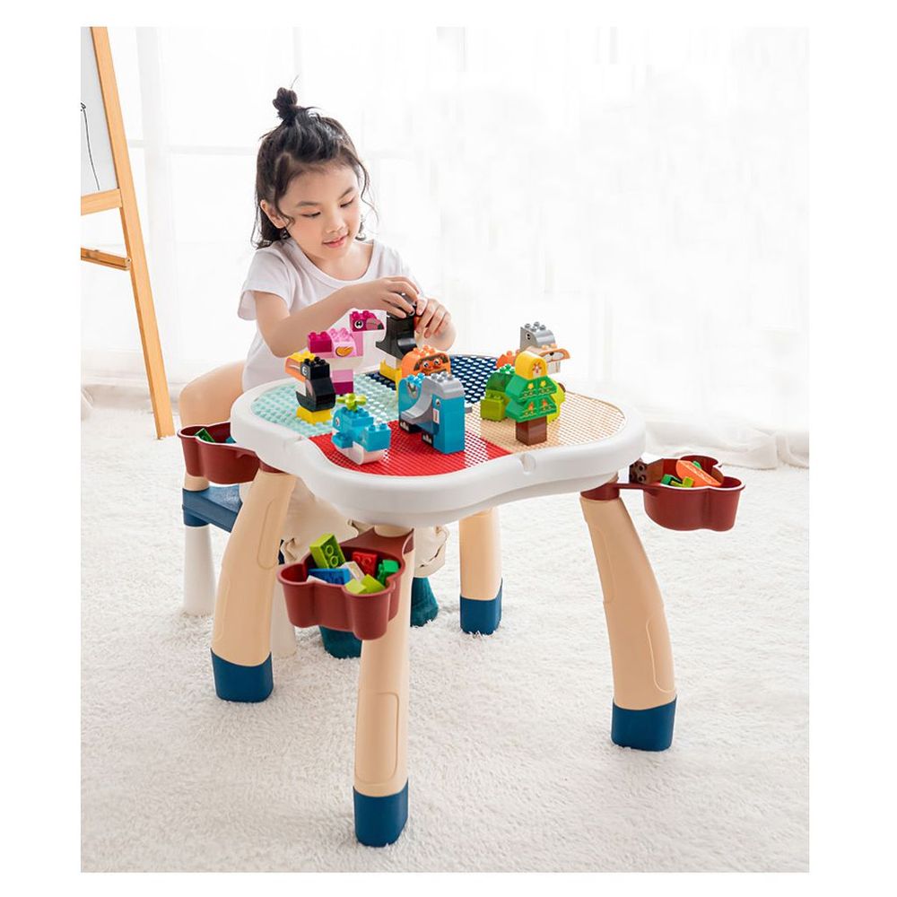 Starmarz - 146 Pcs Building Blocks Table Set - Includes Table, Chair & Storage (Small Size), Multicolor