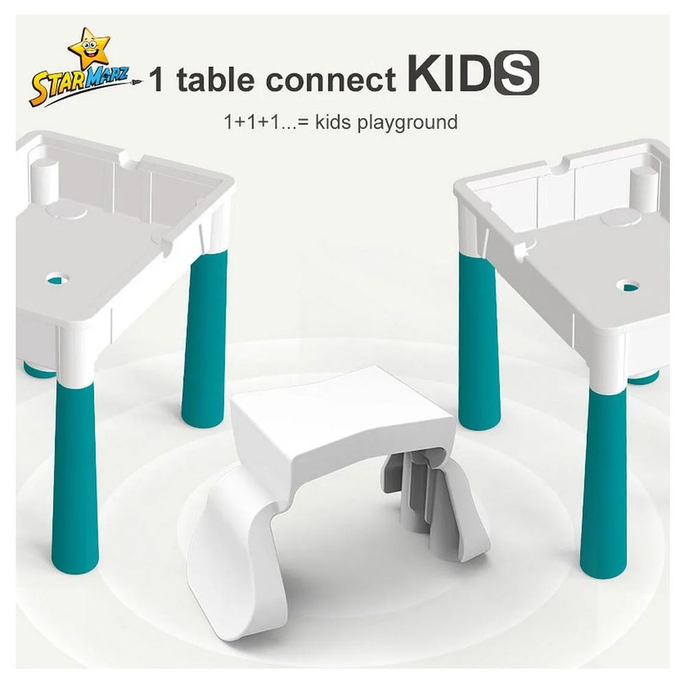 Starmarz - 178-Piece Building Blocks Set with Table, Chair, Storage & Pen - Multicolor