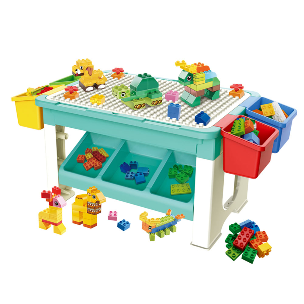 Kikibebe - 69-Piece Building Block Table - Multicolor
