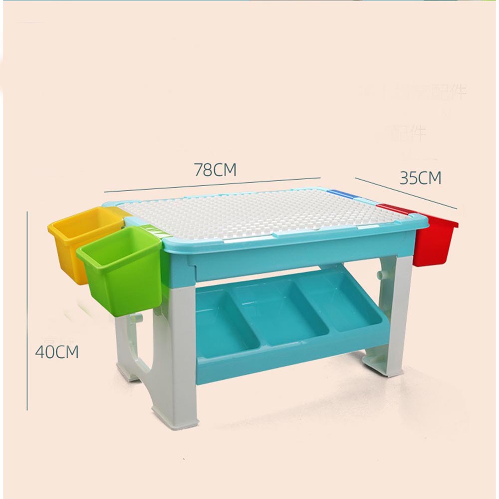 Kikibebe - 69-Piece Building Block Table - Multicolor