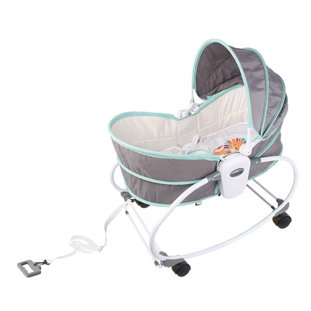 Kikibebe 5-in-1 Cozy Rocker Bassinet Music Toys-Grey