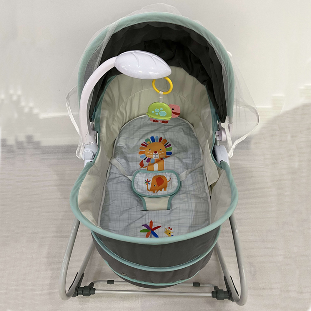 Kikibebe 5-in-1 Cozy Rocker Bassinet Music Toys-Grey