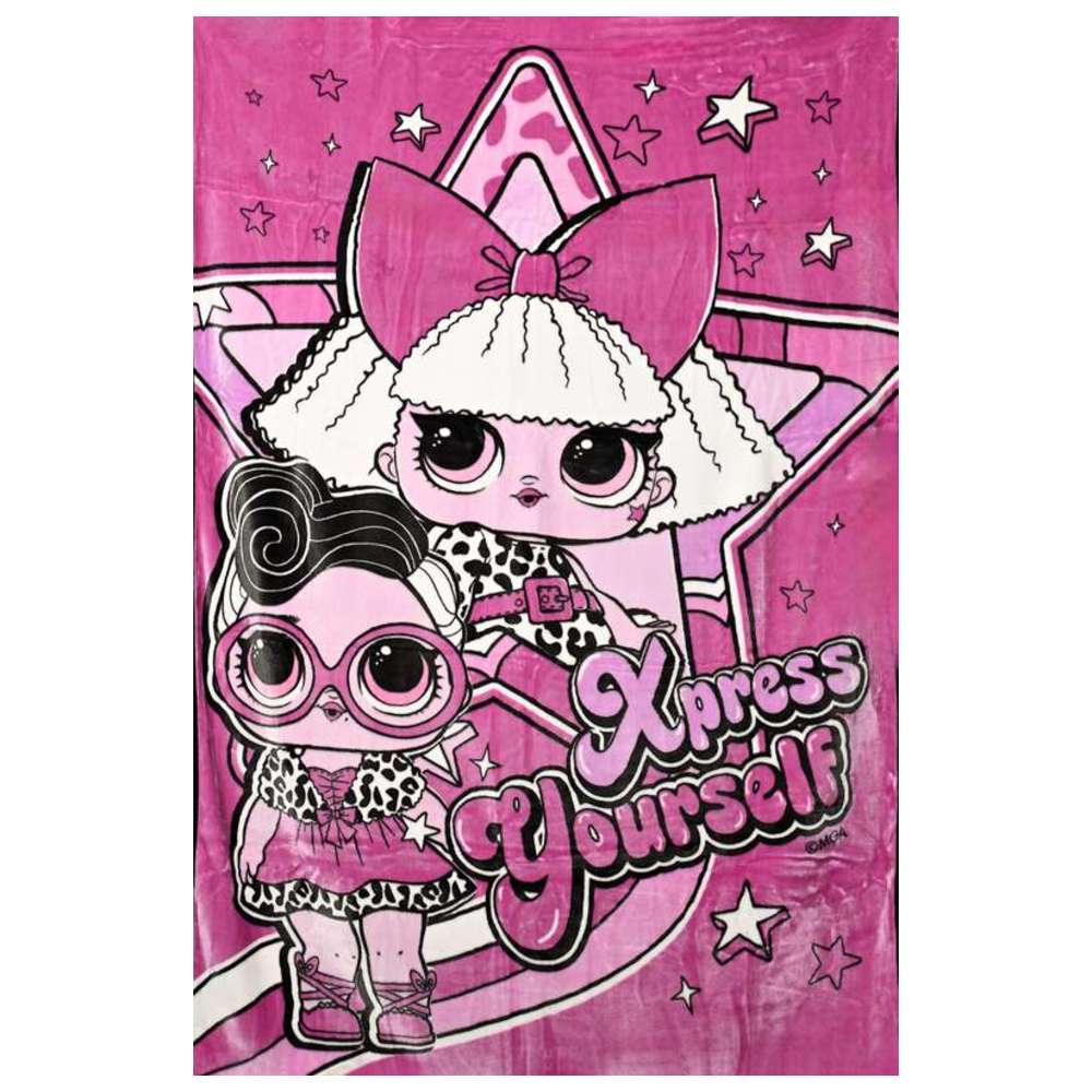 LOL - Raschel Blanket Ultra-Soft & Lightweight 100% Polyester Throw - Lightweight & Durable Pink