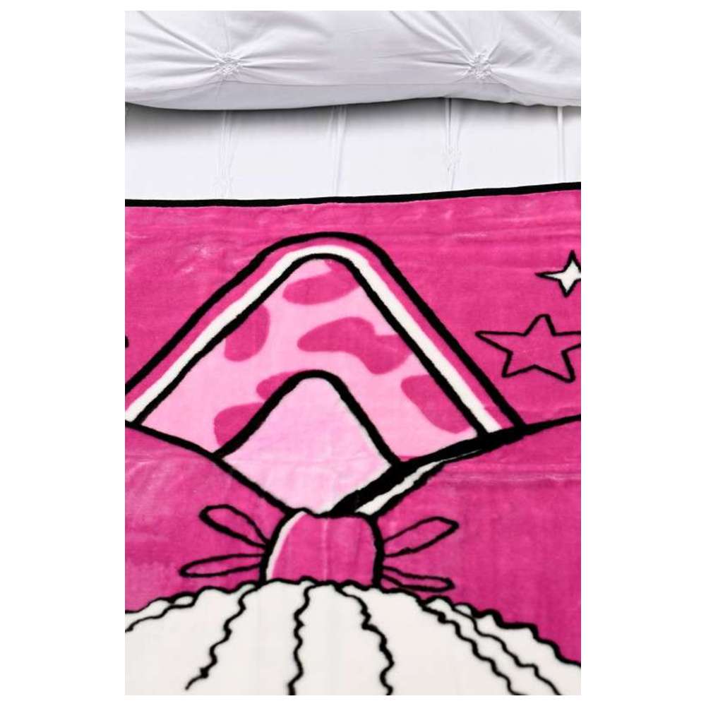 LOL - Raschel Blanket Ultra-Soft & Lightweight 100% Polyester Throw - Lightweight & Durable Pink