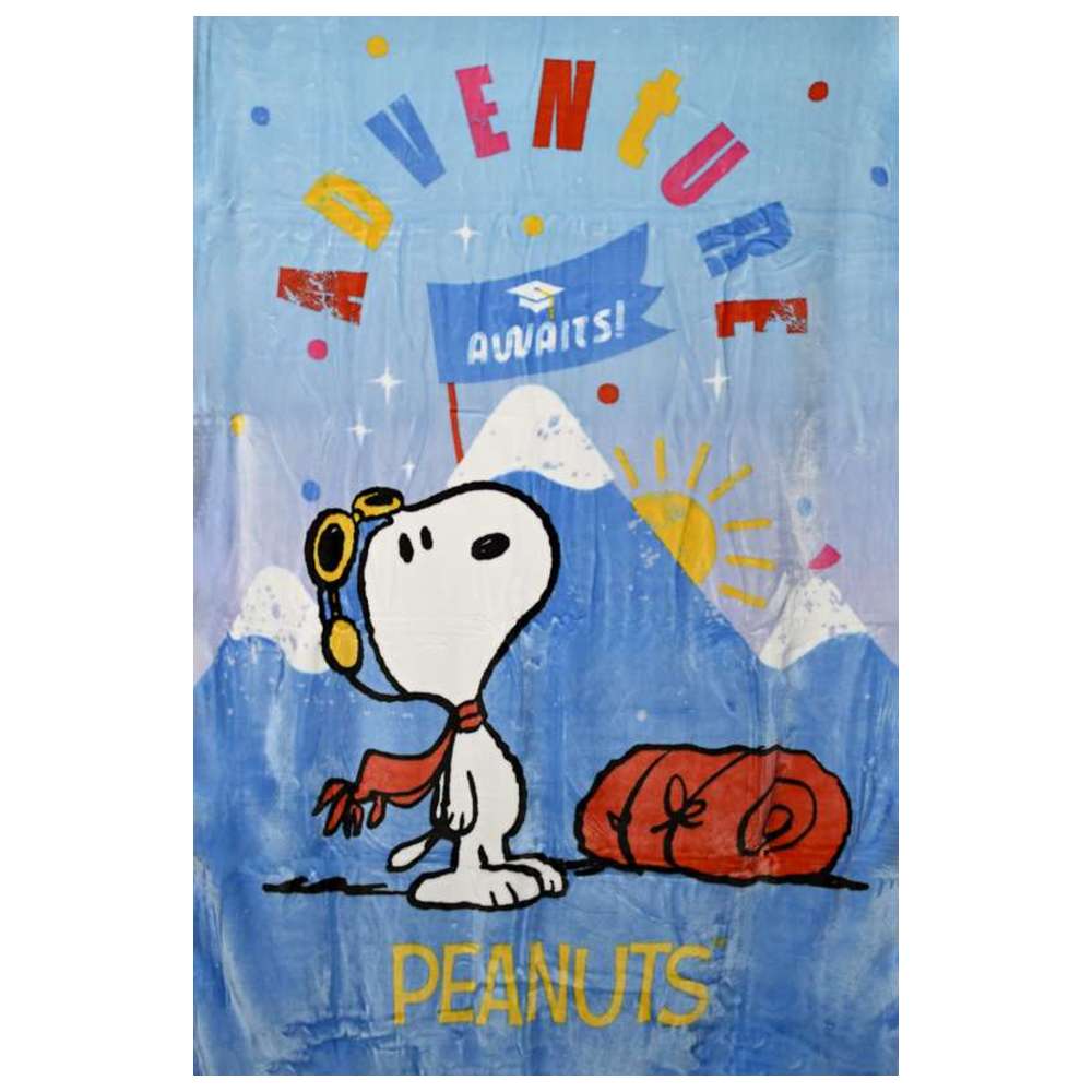 Peanuts - Raschel Ultra-Soft Fleece Blanket - 100% Polyester - Lightweight & Durable - Blue