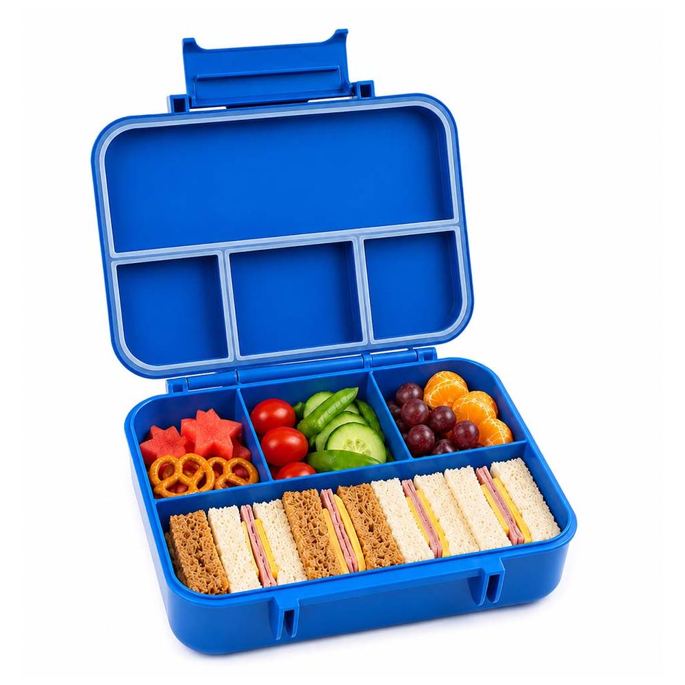 Cocobee - Tritan Bento Lunch Box - 4 Compartments, Leakproof & BPA-Free, Blue
