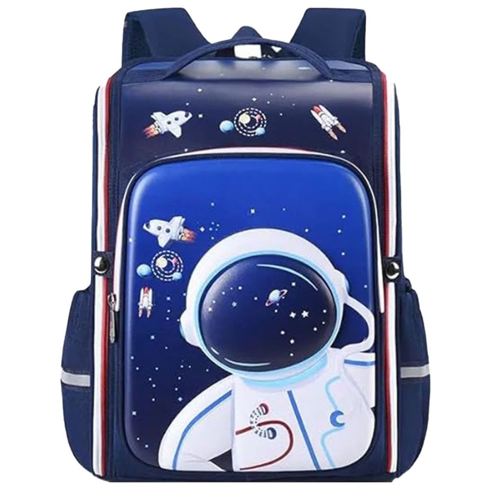 Cocobee - Stylish Astronaut Print Backpack, Adjustable Strap, Secure Zip, 14.9 Inches - Blue
